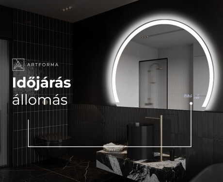 Elegáns LED Félkör alakú Tükör - Fürdőszobába W222 #7