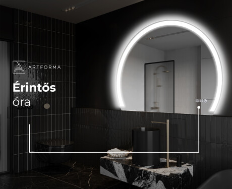 Elegáns LED Félkör alakú Tükör - Fürdőszobába W222 #8