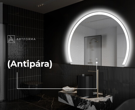 Elegáns LED Félkör alakú Tükör - Fürdőszobába W222 #9