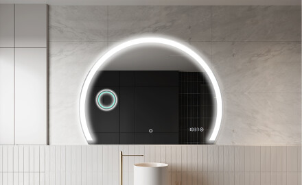Elegáns LED Félkör alakú Tükör - Fürdőszobába W222