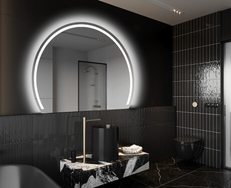 Elegáns LED Félkör alakú Tükör - Fürdőszobába W223