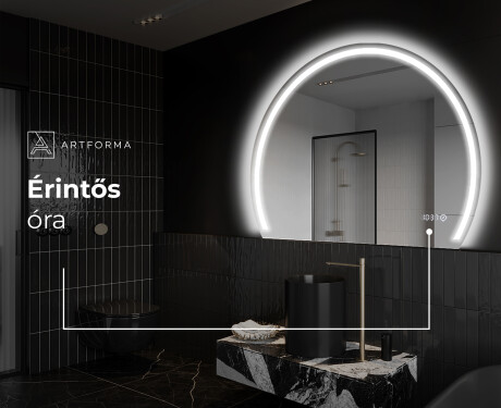 Elegáns LED Félkör alakú Tükör - Fürdőszobába W223 #8