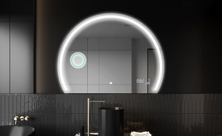 Elegáns LED Félkör alakú Tükör - Fürdőszobába W223