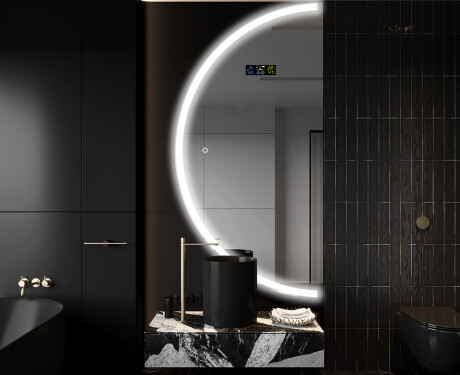 Elegáns LED Félkör alakú Tükör - Fürdőszobába D222 #9