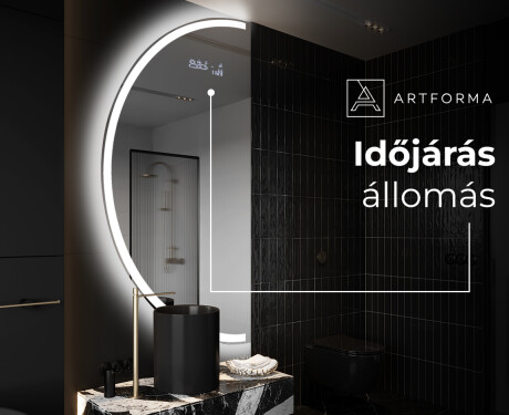 Elegáns LED Félkör alakú Tükör - Fürdőszobába D222 #6