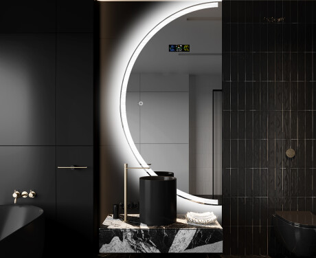 Elegáns LED Félkör alakú Tükör - Fürdőszobába D222 #9
