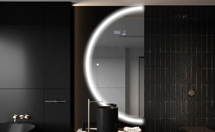 Elegáns LED Félkör alakú Tükör - Fürdőszobába D222
