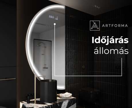 Elegáns LED Félkör alakú Tükör - Fürdőszobába D223 #6