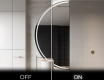 Elegáns LED Félkör alakú Tükör - Fürdőszobába D223 #3