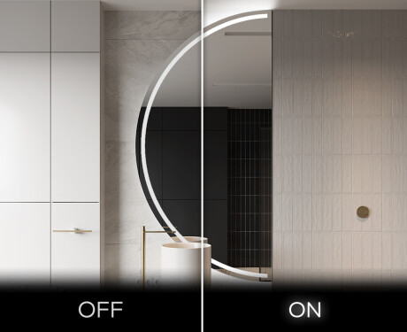 Elegáns LED Félkör alakú Tükör - Fürdőszobába D223 #3