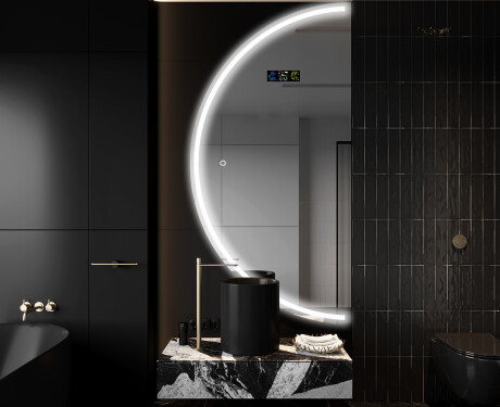 Elegáns LED Félkör alakú Tükör - Fürdőszobába D223 #9