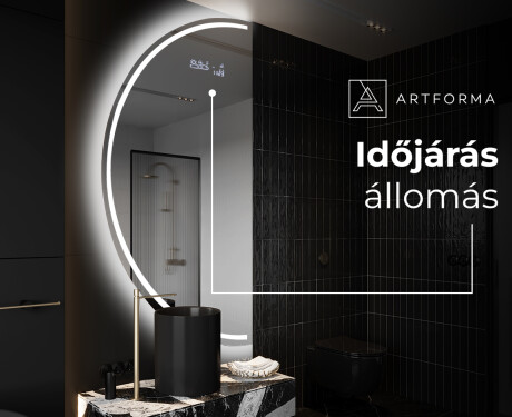 Elegáns LED Félkör alakú Tükör - Fürdőszobába D223 #6