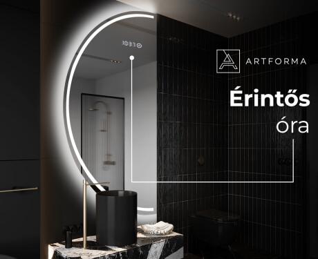 Elegáns LED Félkör alakú Tükör - Fürdőszobába D223 #7