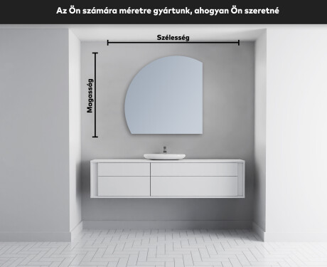 Elegáns LED Félkör alakú Tükör - Fürdőszobába X221 #4