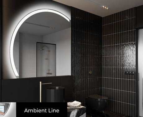 Elegáns LED Félkör alakú Tükör - Fürdőszobába X222