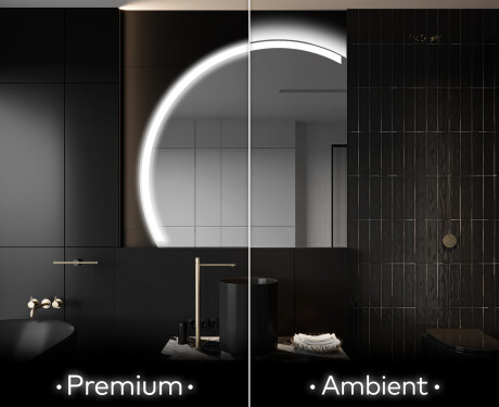 Elegáns LED Félkör alakú Tükör - Fürdőszobába X222