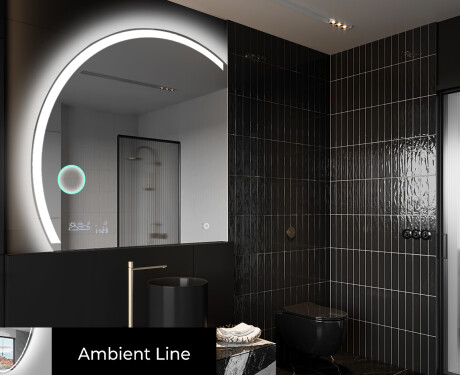 Elegáns LED Félkör alakú Tükör - Fürdőszobába X222 #3
