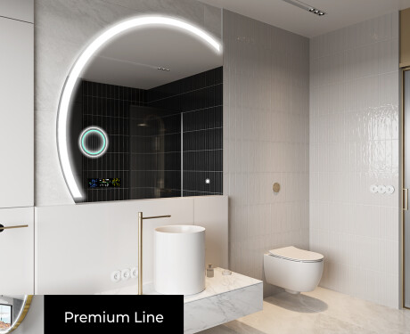 Elegáns LED Félkör alakú Tükör - Fürdőszobába X222 #4
