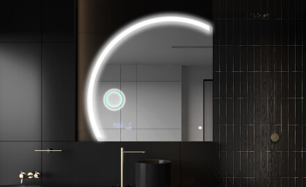 Elegáns LED Félkör alakú Tükör - Fürdőszobába X222
