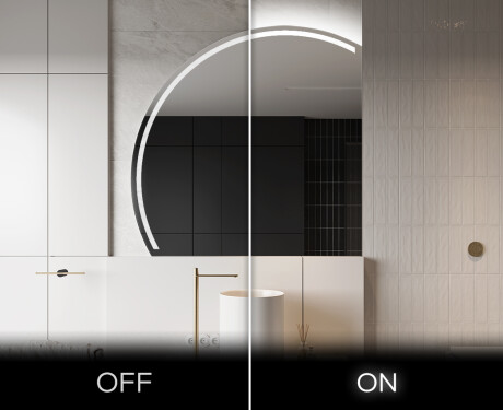 Elegáns LED Félkör alakú Tükör - Fürdőszobába X223 #3