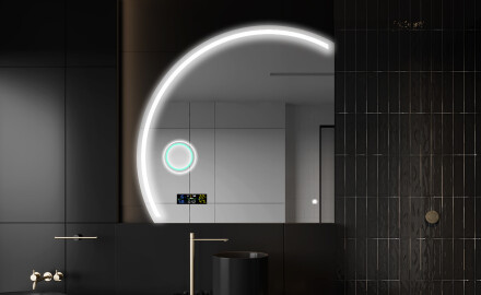 Elegáns LED Félkör alakú Tükör - Fürdőszobába X223