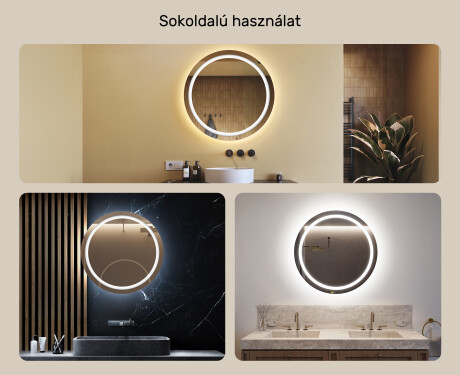 Fürdőszoba Tükör Világítással LED 80cm hideg LED színnel 7000K, meleg színnel 3000K vagy semleges színnel 4500K #2