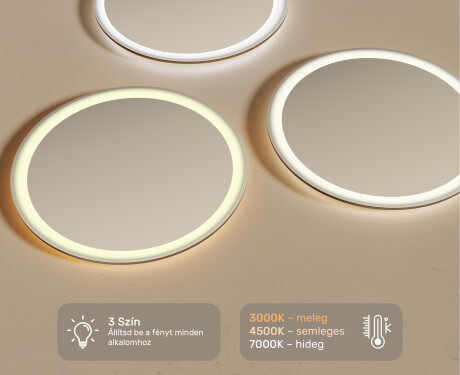 Fürdőszoba Tükör Világítással LED 60cm hideg LED színnel 7000K, meleg színnel 3000K vagy semleges színnel 4500K #3