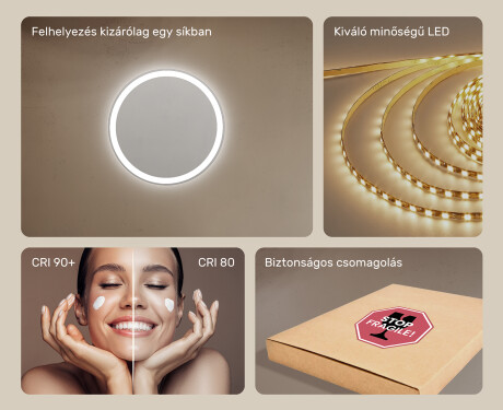 Fürdőszoba Tükör Világítással LED 60cm hideg LED színnel 7000K, meleg színnel 3000K vagy semleges színnel 4500K #5