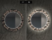 Kerek Megvilágított Dekoratív Tükör Led A Nappalihoz - Lines #7