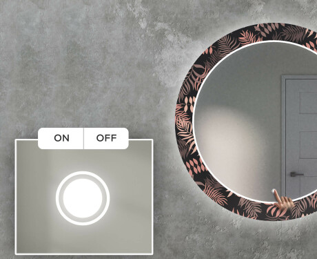 Kerek Megvilágított Dekoratív Tükör Led A Nappalihoz - Jungle #4