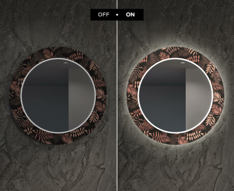 Kerek Megvilágított Dekoratív Tükör Led A Nappalihoz - Jungle #7