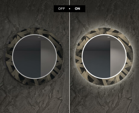 Kerek Megvilágított Dekoratív Tükör Led A Nappalihoz - Dotted Triangles #7