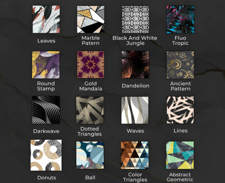 Kerek Ebédlői Dekorációs Tükör Led Világítással - Abstract Seamless #9