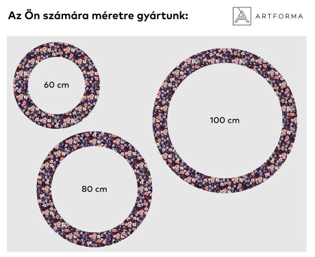 Kerek Ebédlői Dekorációs Tükör Led Világítással - Elegant Flowers #2