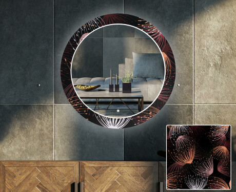 Kerek Megvilágított Dekoratív Tükör Led A Nappalihoz - Dandelion #1
