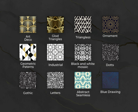 Kerek Ebédlői Dekorációs Tükör Led Világítással - Geometric Patterns #10