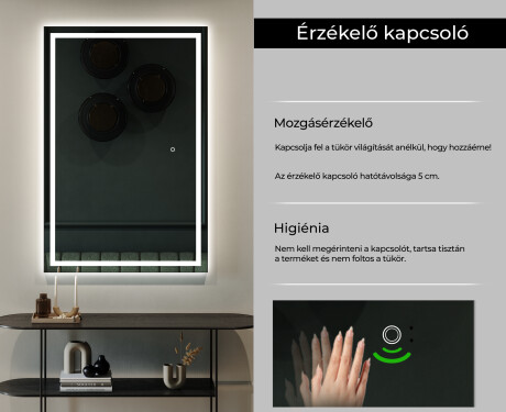 Vertikális fürdőszoba Tükör Világítással LED L15 #6