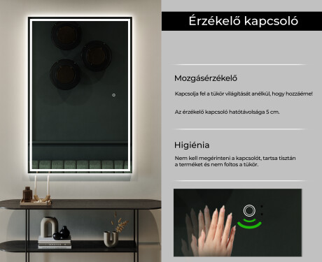 Vertikális fürdőszoba Tükör Világítással LED L49 #5