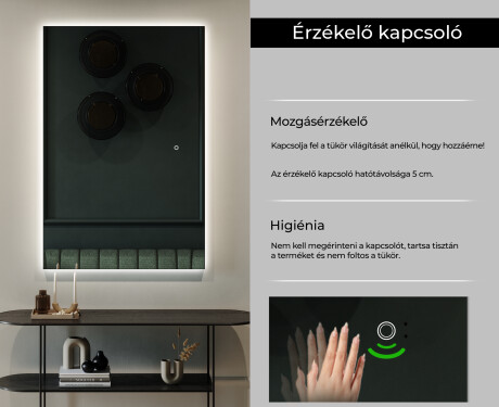 Vertikális fürdőszoba Tükör Világítással LED L58 #6