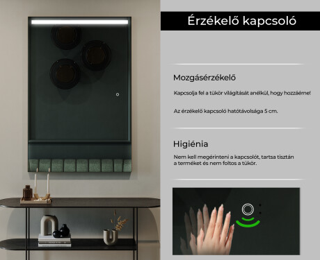 Vertikális fürdőszoba Tükör Világítással LED L12 #8