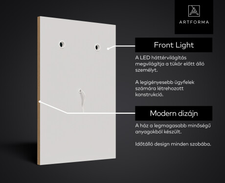 Vertikális fürdőszoba Tükör Világítással LED L57 #6
