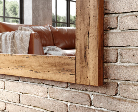 Függőleges szögletes tükör fa kerettel falra szerelhető L224 #2