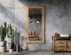 Függőleges szögletes tükör fa kerettel falra szerelhető L224 #6