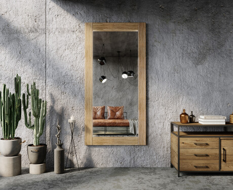 Függőleges szögletes tükör fa kerettel falra szerelhető L224 #6