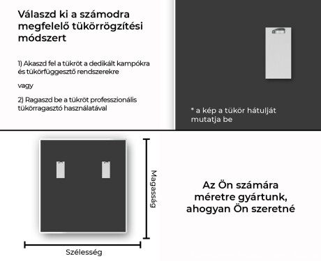 Szögletes modern dekor tükör rendelés L170 #13