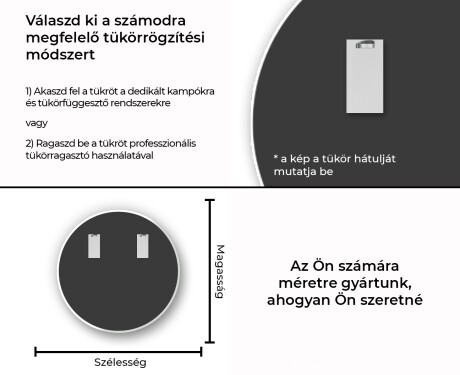 Kerek dekor fali tükörlap keretes L175 #13
