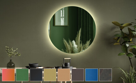 Kerek dekor fali tükörlap keretes L175