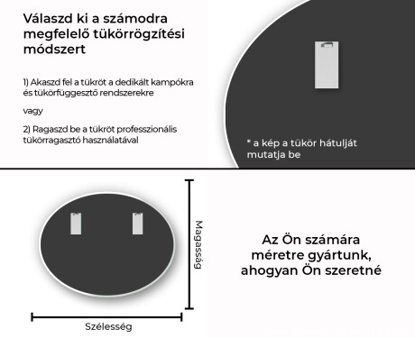 Ovális keretes tükör dekoráció L178 #13