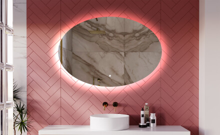 Ovális keretes tükör dekoráció L178