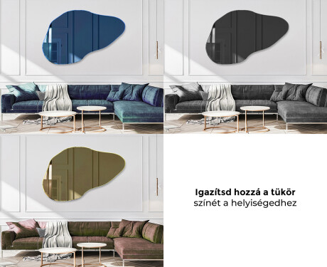 Szabálytalan dekor fali tükörlap keretes L180 #10